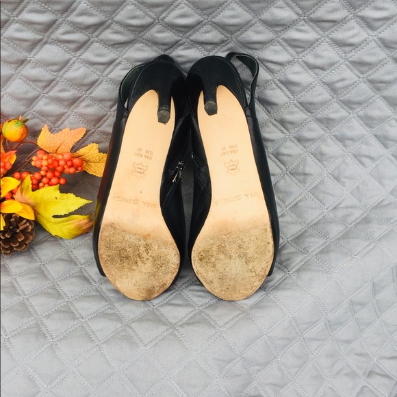 Via Spiga Leather Booties | Black - Picture 4 of 6